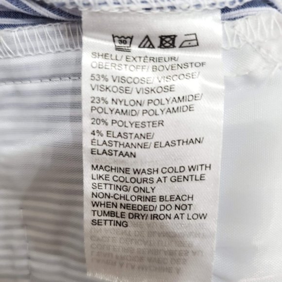 Lord &Taylor Striped White-Blue Pants Size 4 - Picture 8 of 10